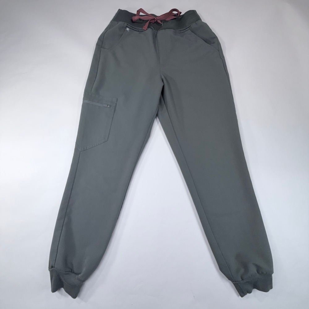 FIGS Zamora Jogger Scrub Pants Womens XS/P Green Gray Medical Nursing Technical